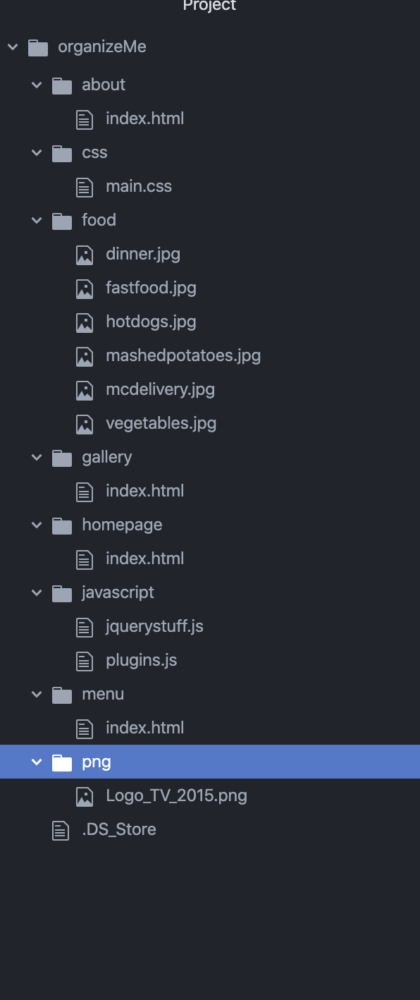 organization and naming screenshot
